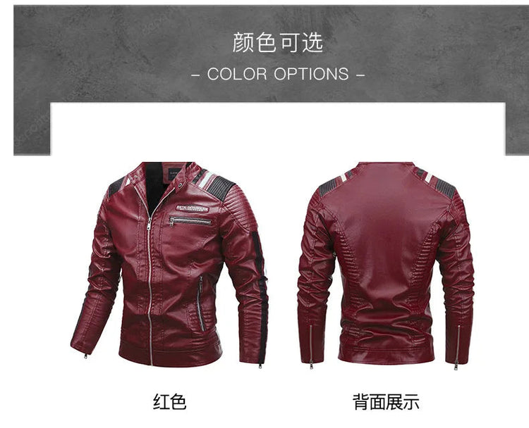 Mens Vintage Motorcycle Jacket 2025 Men Fashion New Biker Leather Jacket Male Embroidery Bomber Coat Winter Fleece Pu Overcoat ShedPoundsPortal