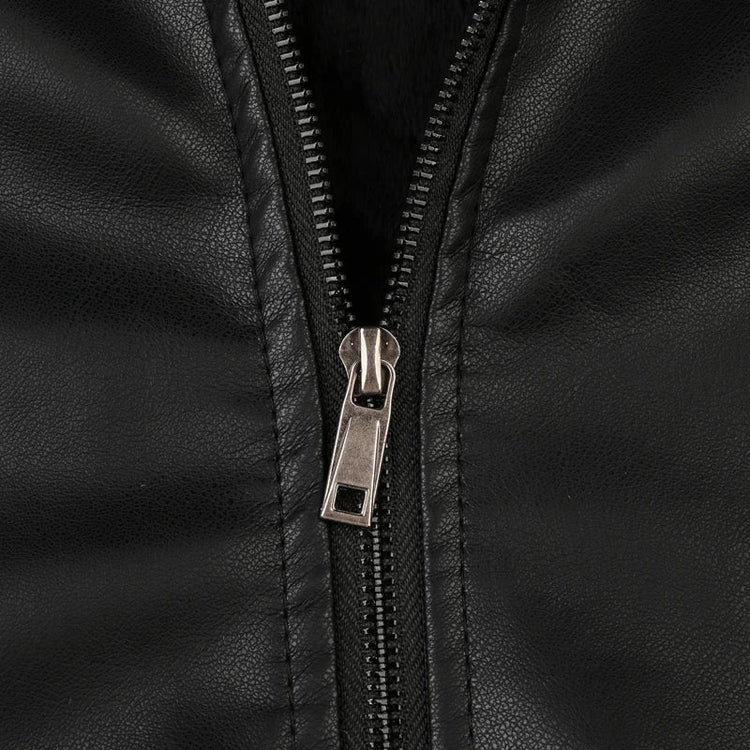 Mens Vintage Motorcycle Jacket 2025 Men Fashion New Biker Leather Jacket Male Embroidery Bomber Coat Winter Fleece Pu Overcoat ShedPoundsPortal