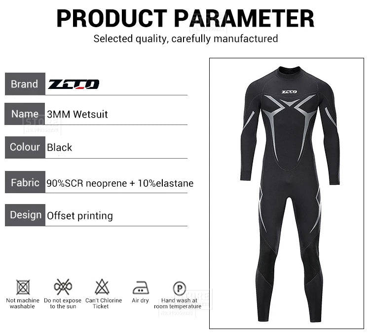 Men Wetsuit 3mm Neoprene Surfing Scuba Diving Snorkeling Swimming Body Suit Wet Suit Surf Kitesurf Clothes Equipment ShedPoundsPortal