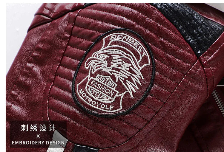 Mens Vintage Motorcycle Jacket 2025 Men Fashion New Biker Leather Jacket Male Embroidery Bomber Coat Winter Fleece Pu Overcoat ShedPoundsPortal
