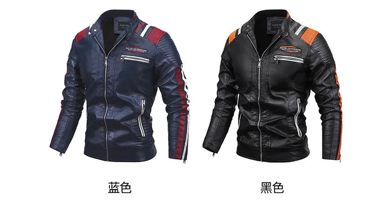 Mens Vintage Motorcycle Jacket 2025 Men Fashion New Biker Leather Jacket Male Embroidery Bomber Coat Winter Fleece Pu Overcoat ShedPoundsPortal
