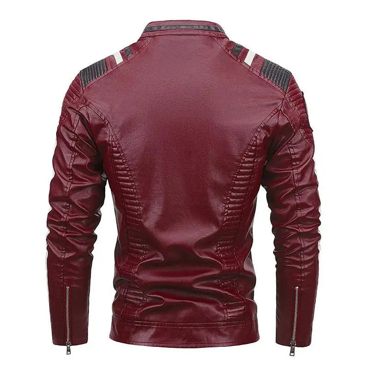 Mens Vintage Motorcycle Jacket 2025 Men Fashion New Biker Leather Jacket Male Embroidery Bomber Coat Winter Fleece Pu Overcoat ShedPoundsPortal