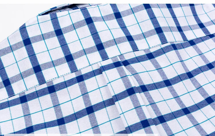 Branded Cotton Shirts for Men Short Sleeve Summer Plus Size Plaid Shirt Striped Male Shirt Business Casual White New Regular Fit ShedPoundsPortal