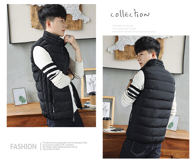 Men Vest Windproof Vest Men Jacket Sleeveless Vest Winter Jacket Casual Coat Men down Cotton Warm Thicken Waistcoat thick gilet ShedPoundsPortal