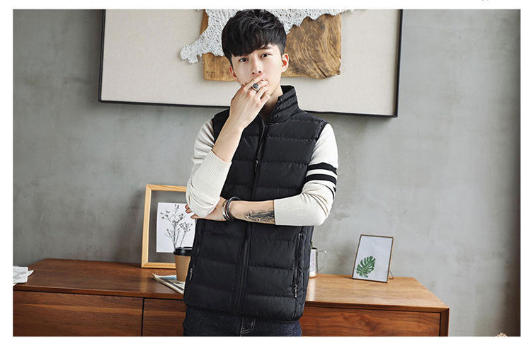 Men Vest Windproof Vest Men Jacket Sleeveless Vest Winter Jacket Casual Coat Men down Cotton Warm Thicken Waistcoat thick gilet ShedPoundsPortal