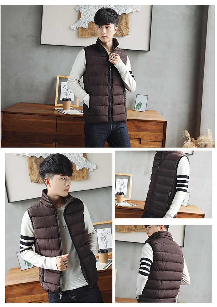 Men Vest Windproof Vest Men Jacket Sleeveless Vest Winter Jacket Casual Coat Men down Cotton Warm Thicken Waistcoat thick gilet ShedPoundsPortal