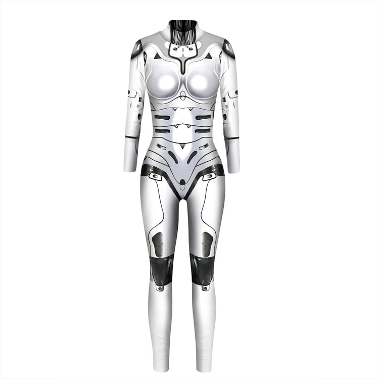 Robot Punk Jumpsuit Catsuit Sexy Female Women Cosplay Costume Skeleton Cyberpunk Steampunk Zentai Suit Halloween Bodysuit ShedPoundsPortal