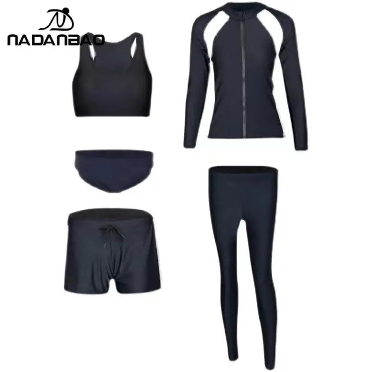 Women Men Diving Clothing Quick Dry Swimming Suit Snorkeling Surfing Wetsuit Zipper Water Sport Long Sleeve Diving Five Suit ShedPoundsPortal