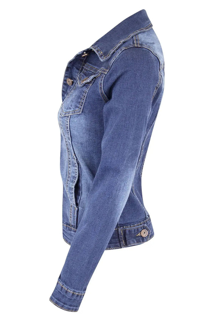Women Denim Coat Coats Turn Down Collar Spring Maxi Jacket Open Stitch Streetwear Single Breasted Casual Jackets Biker Punk ShedPoundsPortal