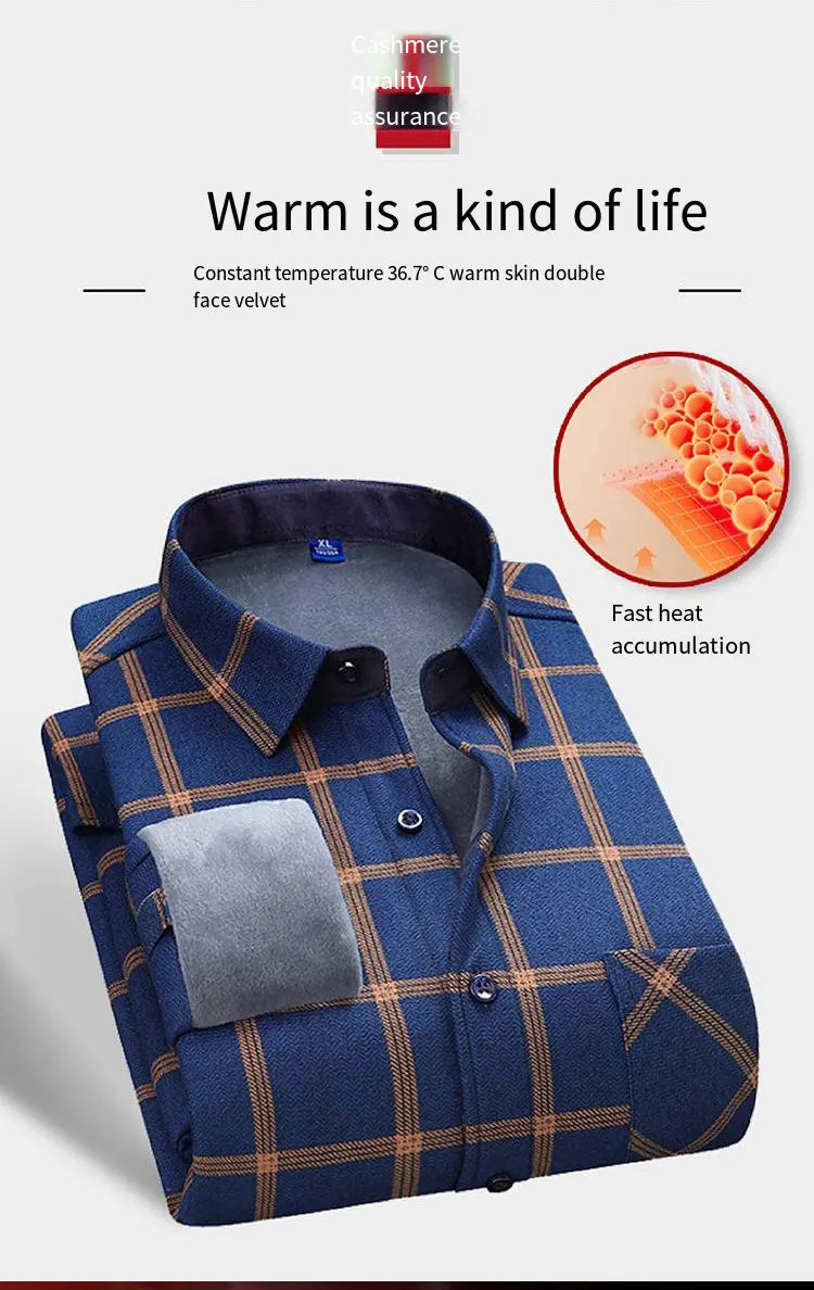 Autumn and winter new fleece shirt men&
