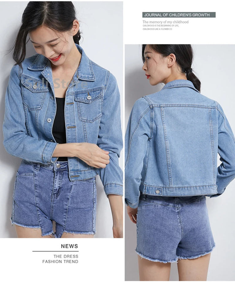 Jeans Jacket and Coats for Women 2025 Autumn Candy Color Casual Short Denim Jacket Korean Coats Women Jeans Jacket Clothes ShedPoundsPortal