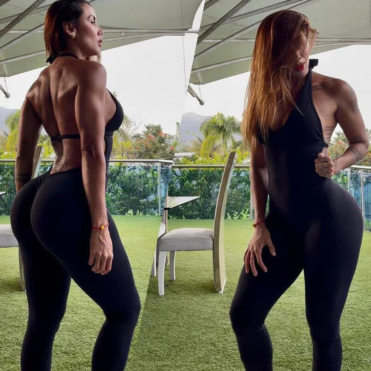 Sporty Jumpsuit Woman Short Lycra Fitness Overalls with Padding Workout Clothes for Women Gym Sets Womens Outfits Sportswear New ShedPoundsPortal