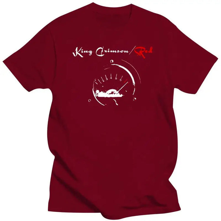 Mens Clothing King Crimson Men Red Speedometer T Shirt Black ShedPoundsPortal