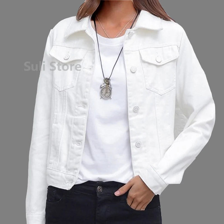 Jeans Jacket and Coats for Women 2025 Autumn Candy Color Casual Short Denim Jacket Korean Coats Women Jeans Jacket Clothes ShedPoundsPortal