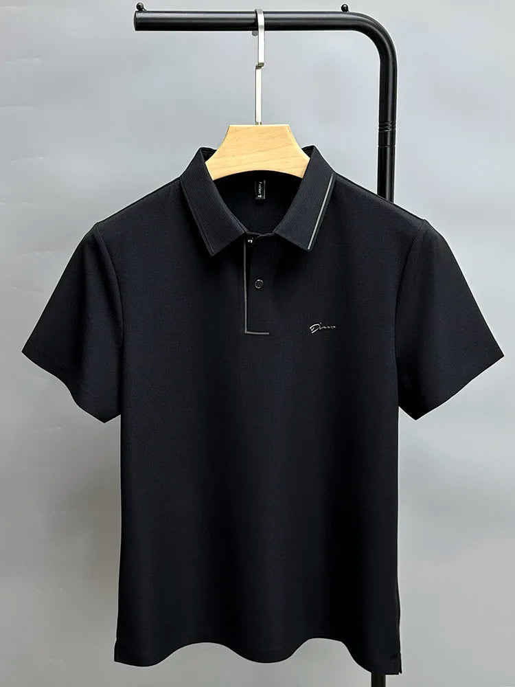 High end luxury brand fashion hot diamond short sleeve Advanced printed POLO shirt summer new Korean version men&