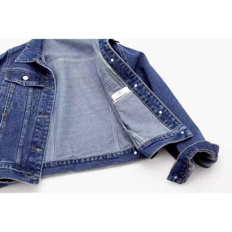 2025 Spring Autumn New Vintage Denim Jacket Women&