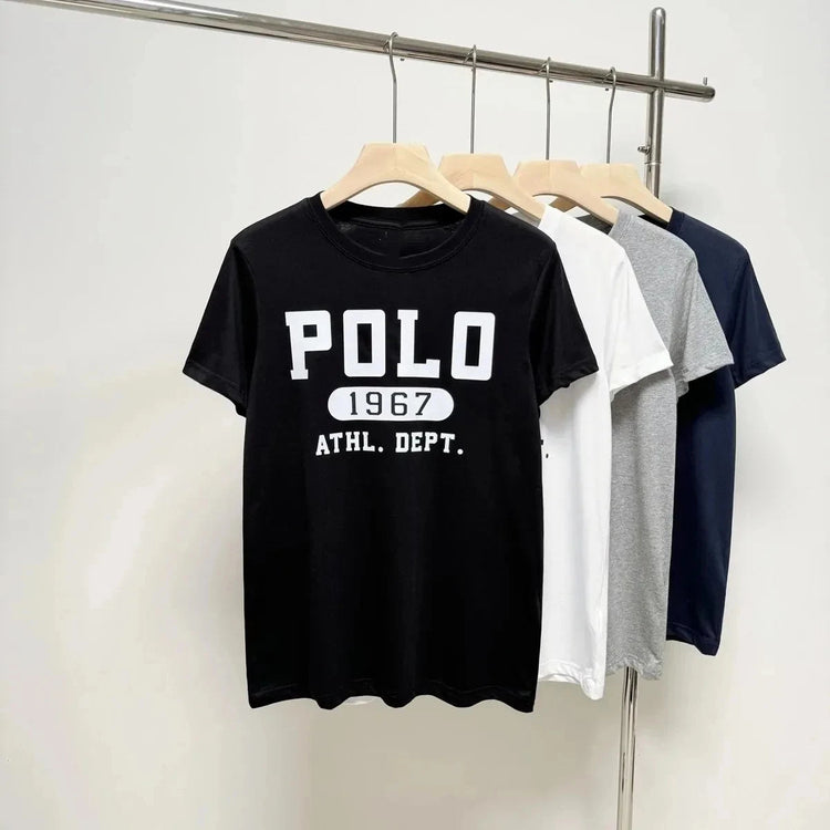 2025 RLauren T-shirt New Polo1967 Logo Korean Popular Clothes Short Sleeve Y2K Woman Clothing Tops Women&