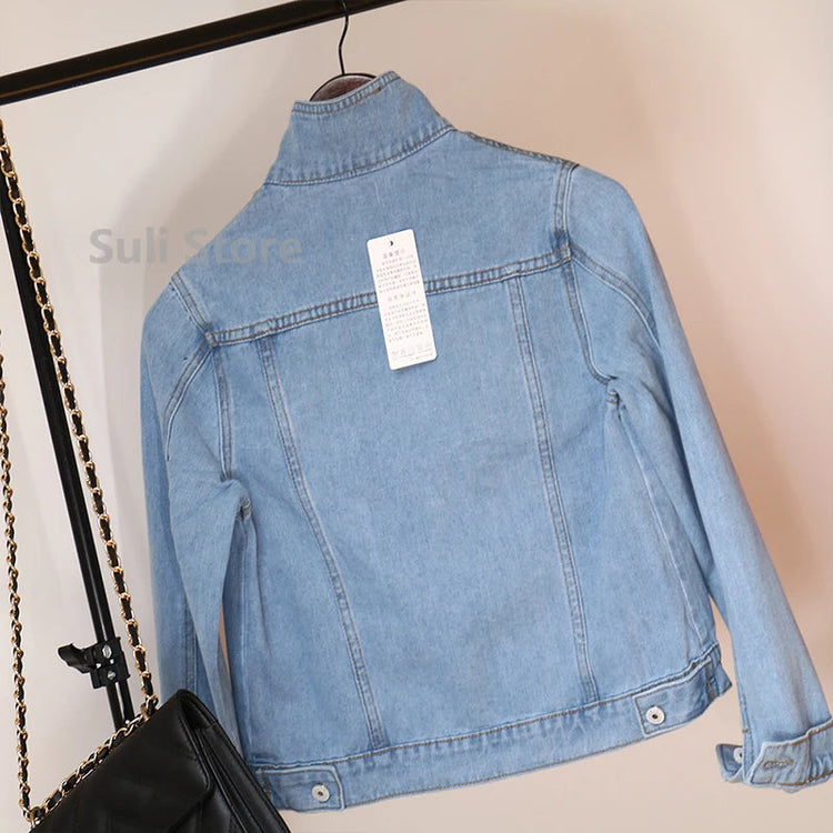 Jeans Jacket and Coats for Women 2025 Autumn Candy Color Casual Short Denim Jacket Korean Coats Women Jeans Jacket Clothes ShedPoundsPortal