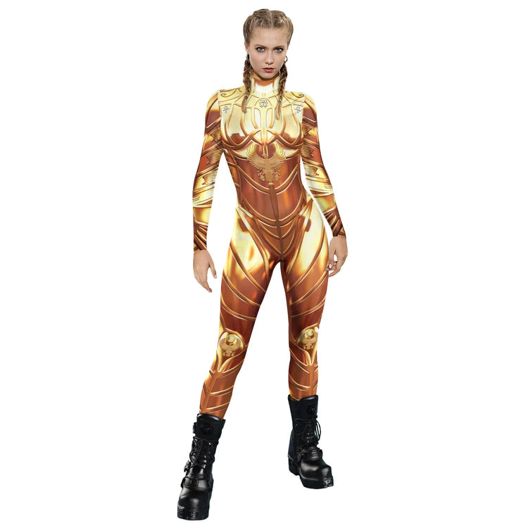 Popular Halloween Jumpsuit Sexy Print Cos Futuristic Clothing Tight Jumpsuit Wholesale Women Clothes Rompers Womens Combinaison ShedPoundsPortal