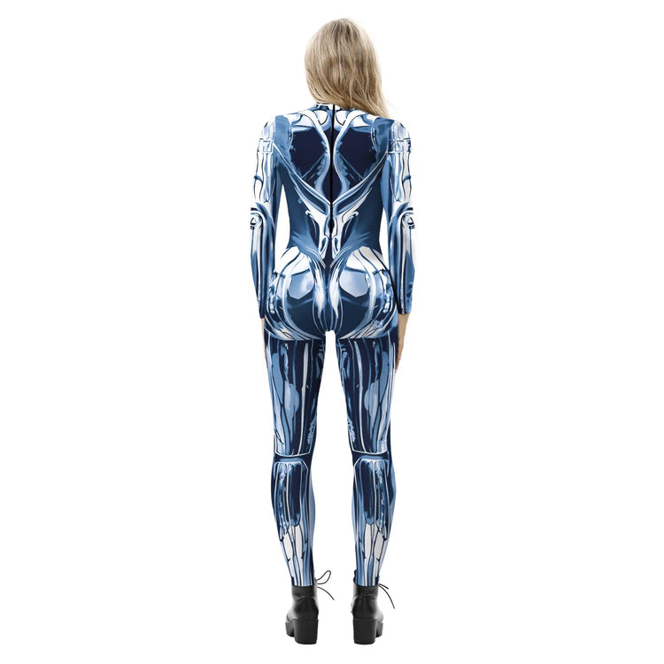 Popular Halloween Jumpsuit Sexy Print Cos Futuristic Clothing Tight Jumpsuit Wholesale Women Clothes Rompers Womens Combinaison ShedPoundsPortal