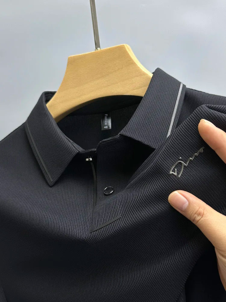 High end luxury brand fashion hot diamond short sleeve Advanced printed POLO shirt summer new Korean version men&
