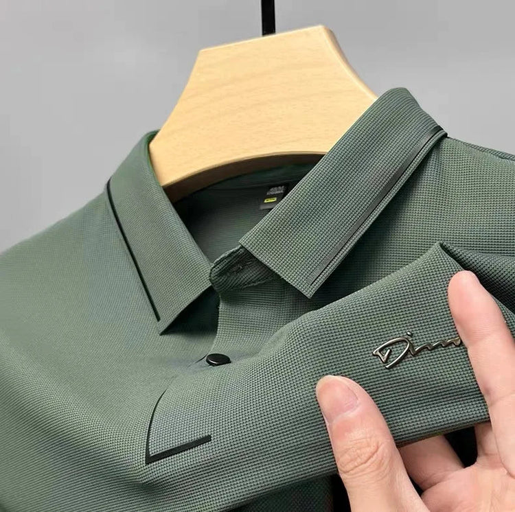 High end luxury brand fashion hot diamond short sleeve Advanced printed POLO shirt summer new Korean version men&