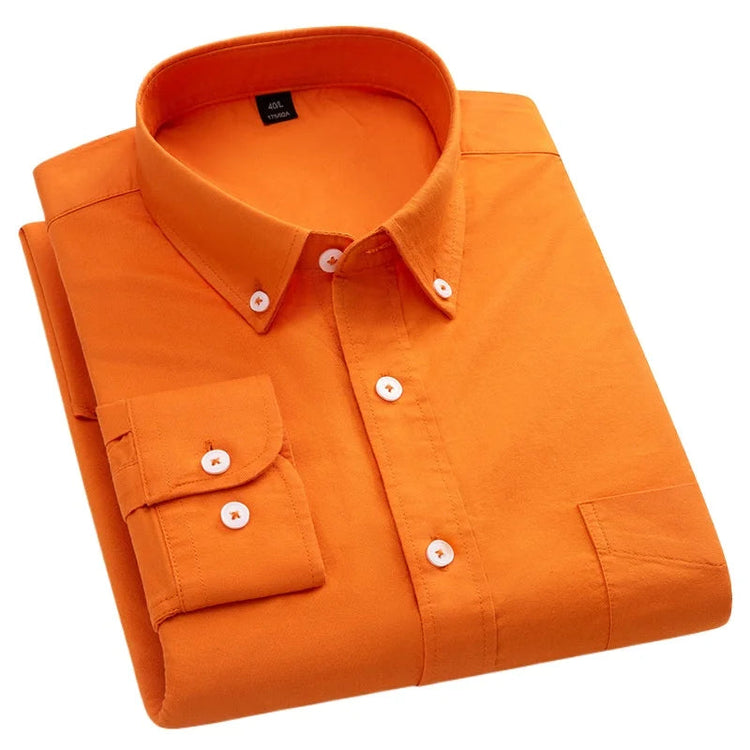 Casual Long-sleeve Shirts for Men Slim Fit Plain Shirt 100%cotton Plaid Striped Tops Soft Designer Fashion Korean Trends Clothes ShedPoundsPortal