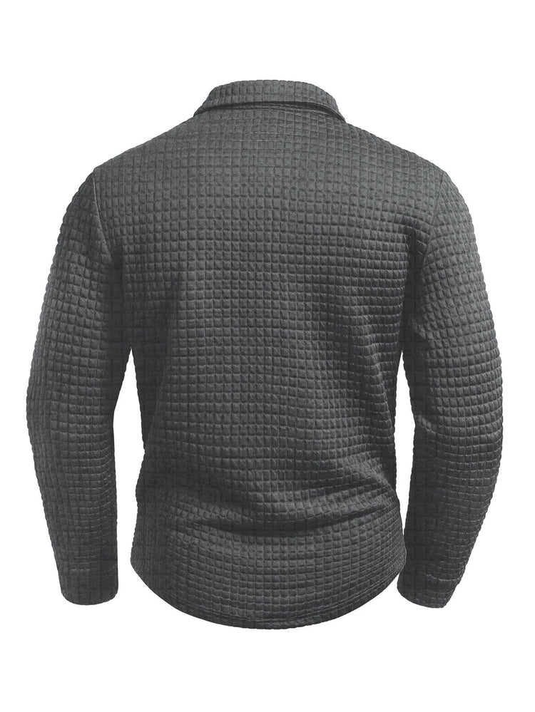 Digital Printed Fabric with Irregular Plaid Pattern, Non-Positioned Plaid Pattern, Thick Long-Sleeve Turn-Down Collar Top, Square Plaid Texture Fabric, Fashionable Casual Everyday Wear ShedPoundsPortal