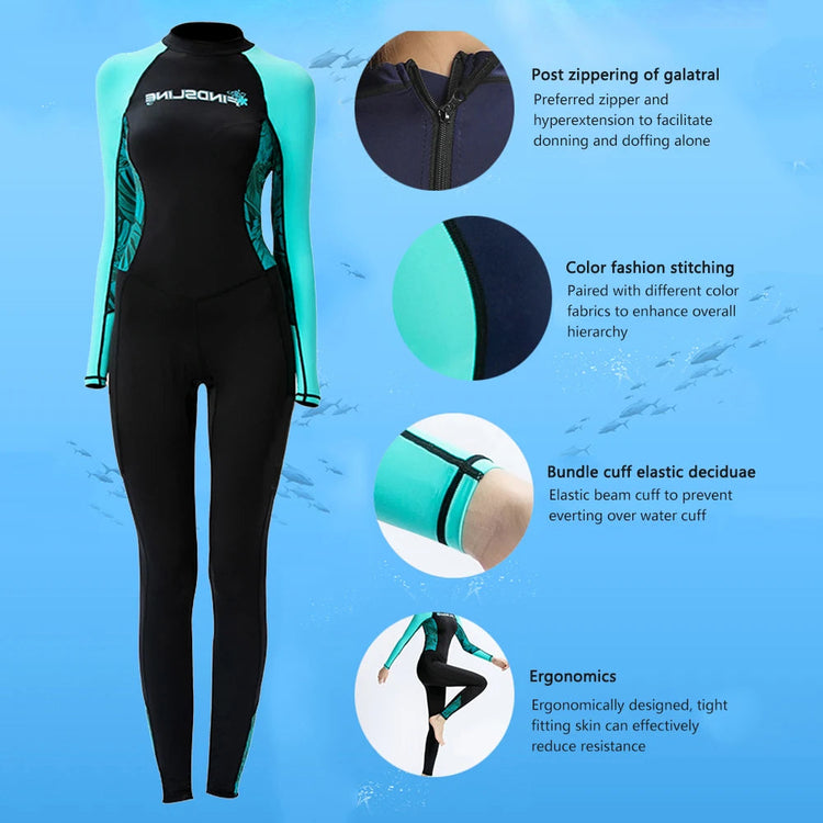 Full Body Women Wetsuit Snorkeling Swimming Diving Wet Suit for Water Sports ShedPoundsPortal