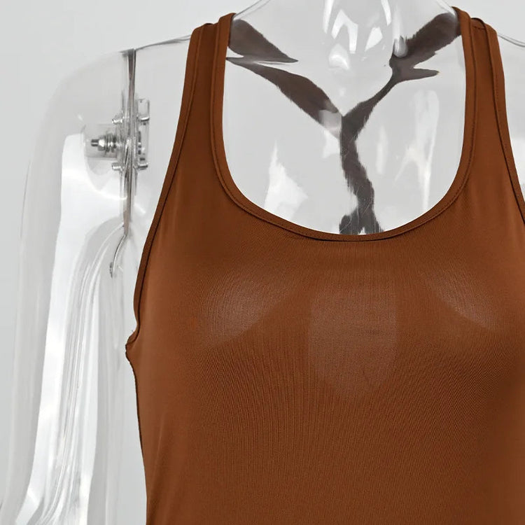 Sexy Jumpsuits Women Summer New Hollow Out Sleeveless Solid Bodycon Rompers Backless Fashion Casual Streetwear Sporty Overall ShedPoundsPortal