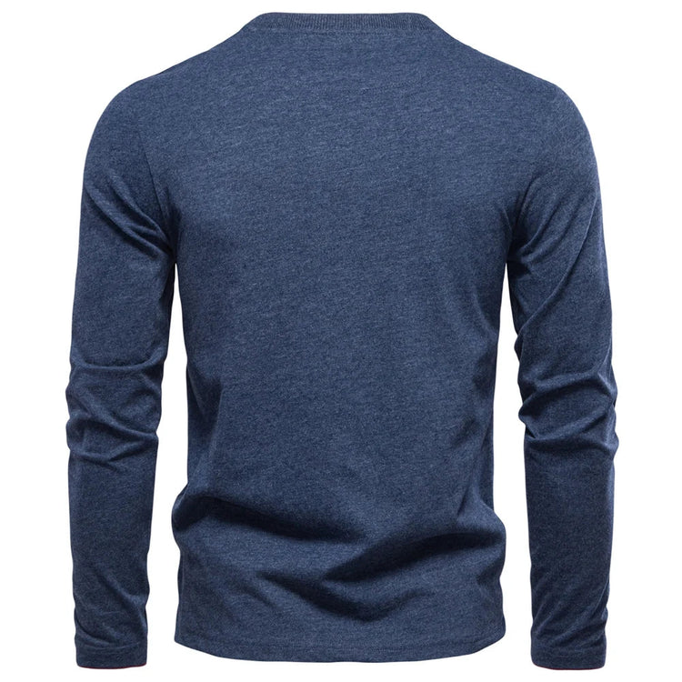 AIOPESON Henley Collar T Shirt Men Casual Solid Color Long Sleeve Autumn Fashion High Quality 100% Cotton Mens T Shirts ShedPoundsPortal