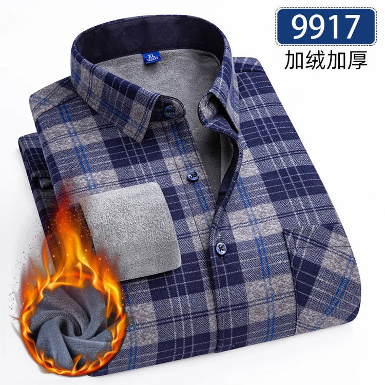 Autumn and winter new fleece shirt men&
