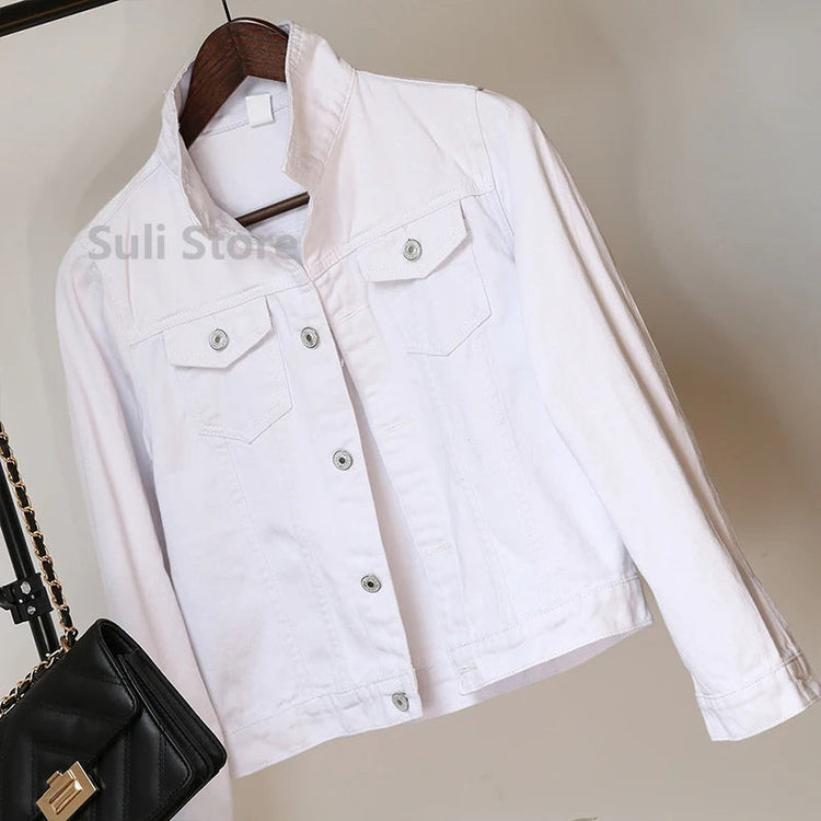 Jeans Jacket and Coats for Women 2025 Autumn Candy Color Casual Short Denim Jacket Korean Coats Women Jeans Jacket Clothes ShedPoundsPortal