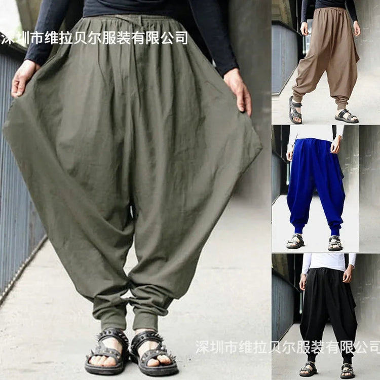 Mens Pants Loose Bloomers Retro Casual Fashion Design Cool Harem Trousers ShedPoundsPortal
