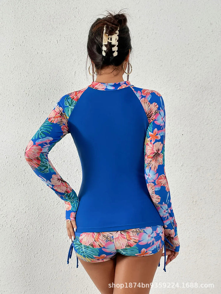 Female Swimsuit With Long Sleeves Swimwear Sports Surfing Tankini Set Beachwear Two-Piece Bathing Suits Pool Women Swimming Suit ShedPoundsPortal