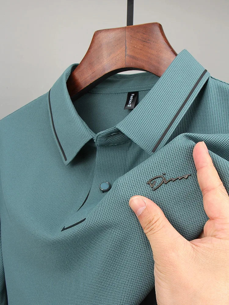 High end luxury brand fashion hot diamond short sleeve Advanced printed POLO shirt summer new Korean version men&