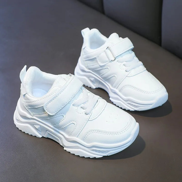 Spring Kids White Sneakers Leisure Chunky Concise Fashion Boys Girls