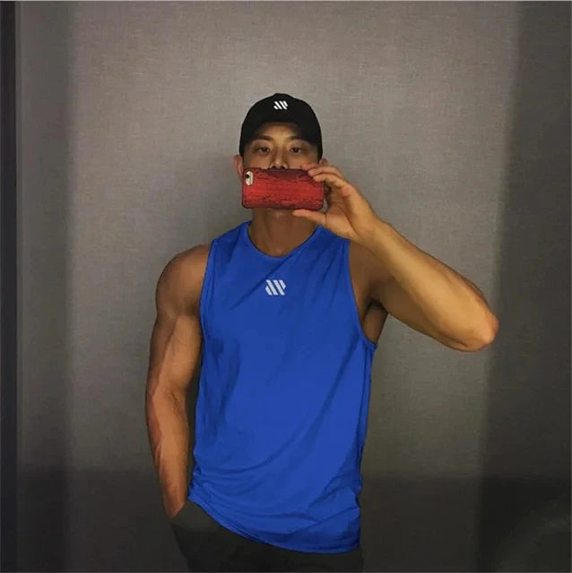 2024 Mens fitness gyms Tank top men Fitness sleeveless shirt Male mesh breathable Sports vest Undershirt Gyms Running vest men ShedPoundsPortal