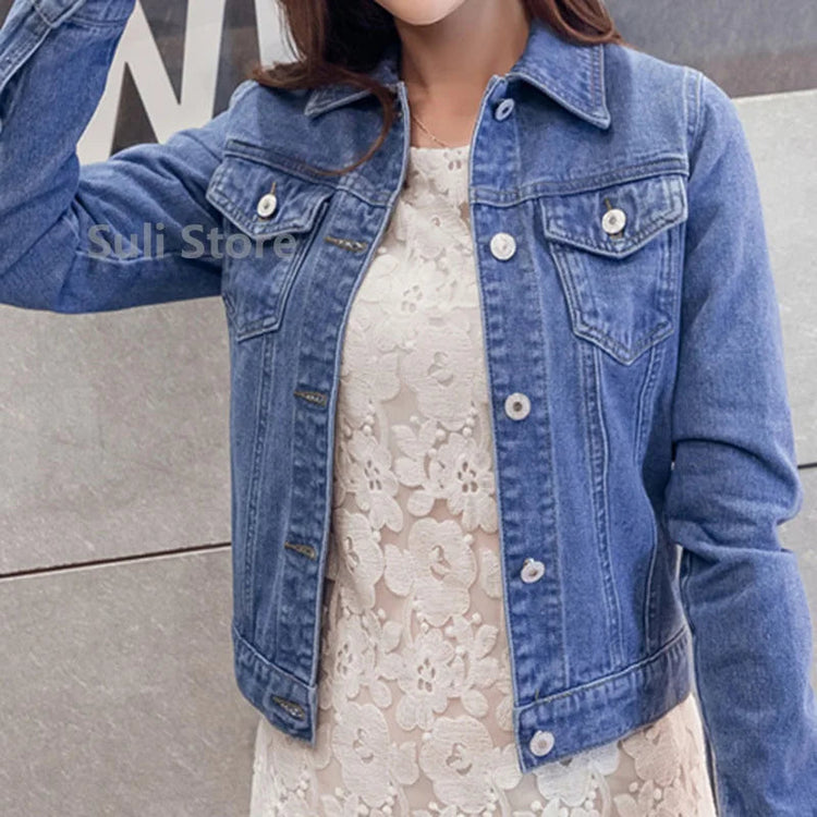 Jeans Jacket and Coats for Women 2025 Autumn Candy Color Casual Short Denim Jacket Korean Coats Women Jeans Jacket Clothes ShedPoundsPortal