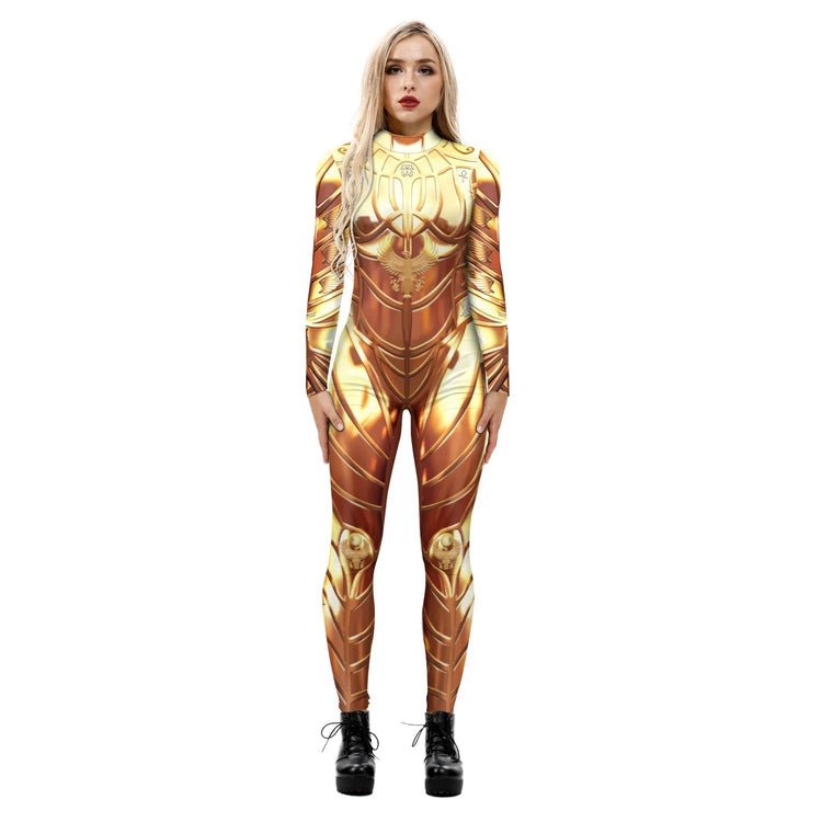 Popular Halloween Jumpsuit Sexy Print Cos Futuristic Clothing Tight Jumpsuit Wholesale Women Clothes Rompers Womens Combinaison ShedPoundsPortal