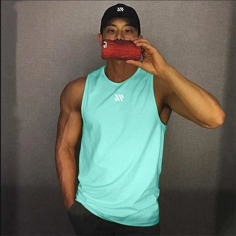 2024 Mens fitness gyms Tank top men Fitness sleeveless shirt Male mesh breathable Sports vest Undershirt Gyms Running vest men ShedPoundsPortal