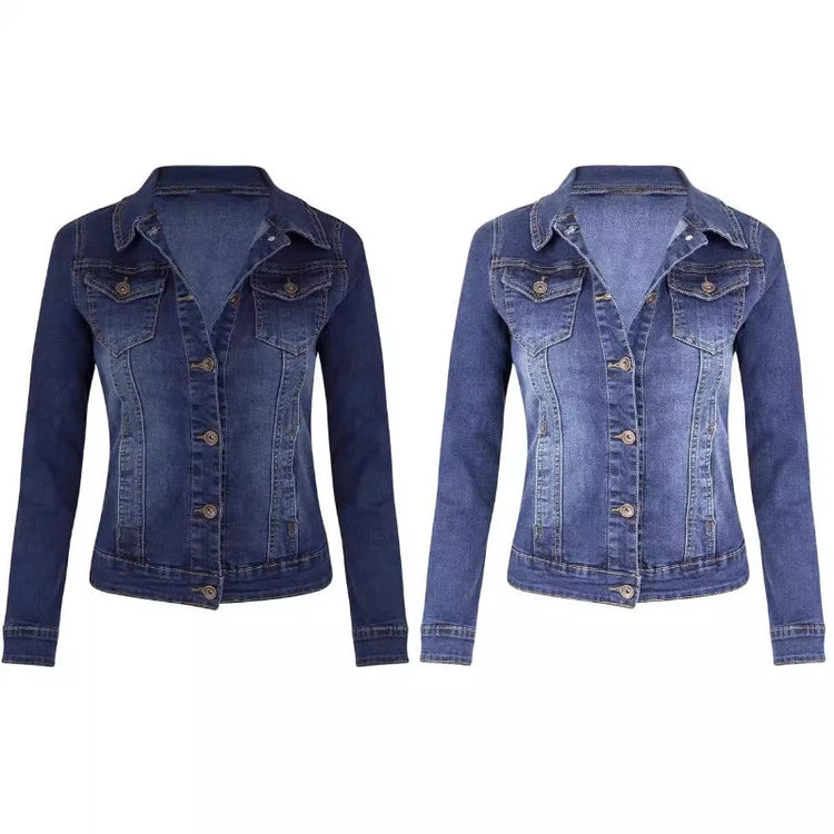 Women Denim Coat Coats Turn Down Collar Spring Maxi Jacket Open Stitch Streetwear Single Breasted Casual Jackets Biker Punk ShedPoundsPortal