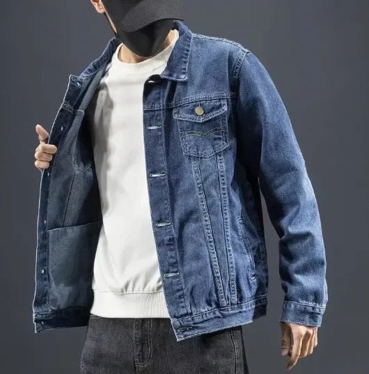 2025 Spring and Autumn New Fashion Solid Color Retro Cargo Jacket Men&