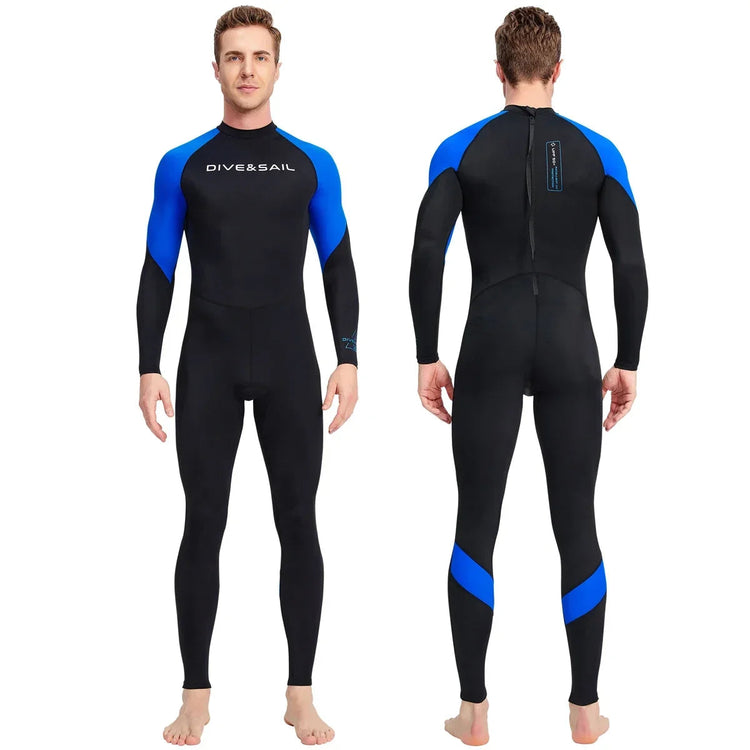Men Long Sleeve Quick Dry Swimming Suit Adult Nylon Uv Protection Snorkeling Surfing Wetsuit Water Sports One-piece Diving Suit ShedPoundsPortal