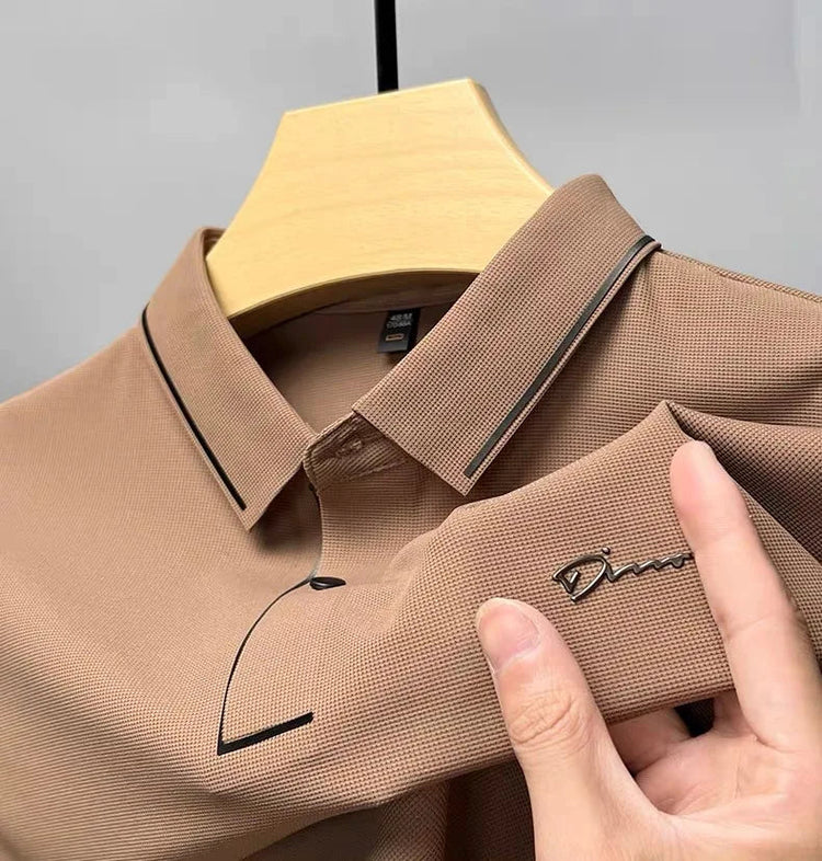High end luxury brand fashion hot diamond short sleeve Advanced printed POLO shirt summer new Korean version men&