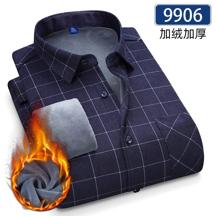 Autumn and winter new fleece shirt men&