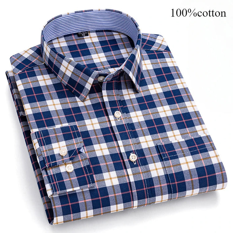 Fashion over size 7XL long-sleeve shirts for men 100%cotton Oxford slim fit plain shirt soft casual elegants designer clothes ShedPoundsPortal