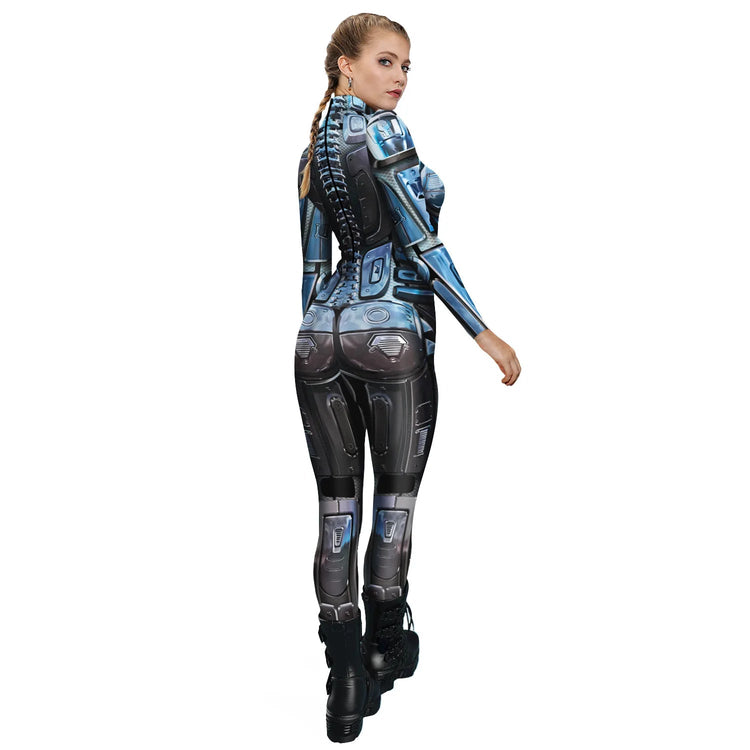 Popular Halloween Jumpsuit Sexy Print Cos Futuristic Clothing Tight Jumpsuit Wholesale Women Clothes Rompers Womens Combinaison ShedPoundsPortal