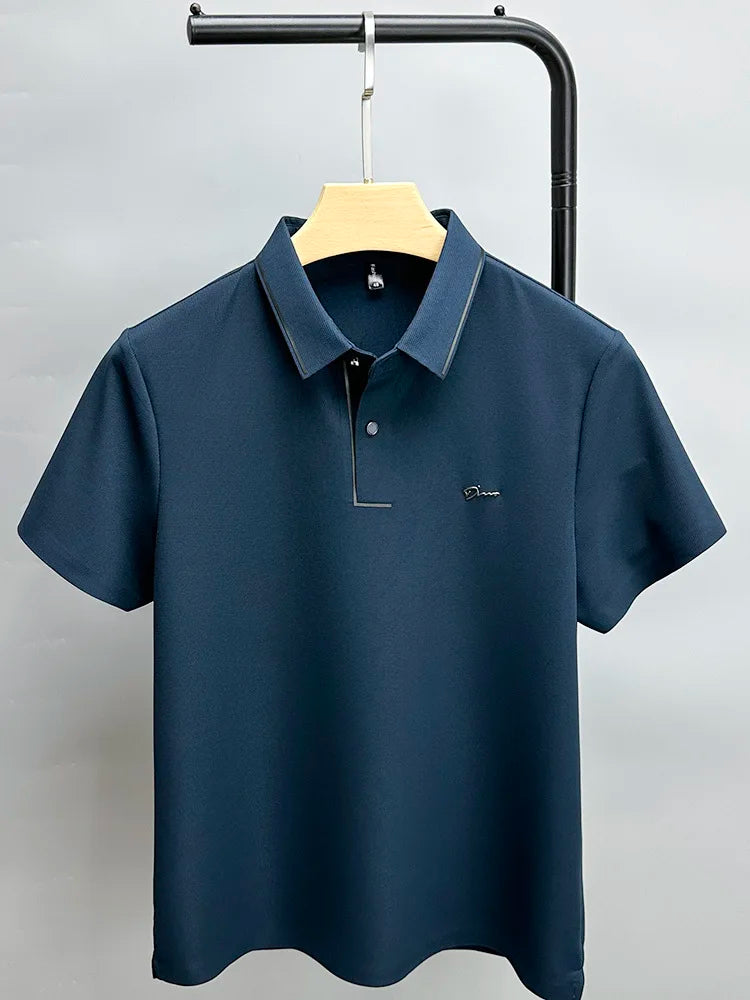 High end luxury brand fashion hot diamond short sleeve Advanced printed POLO shirt summer new Korean version men&