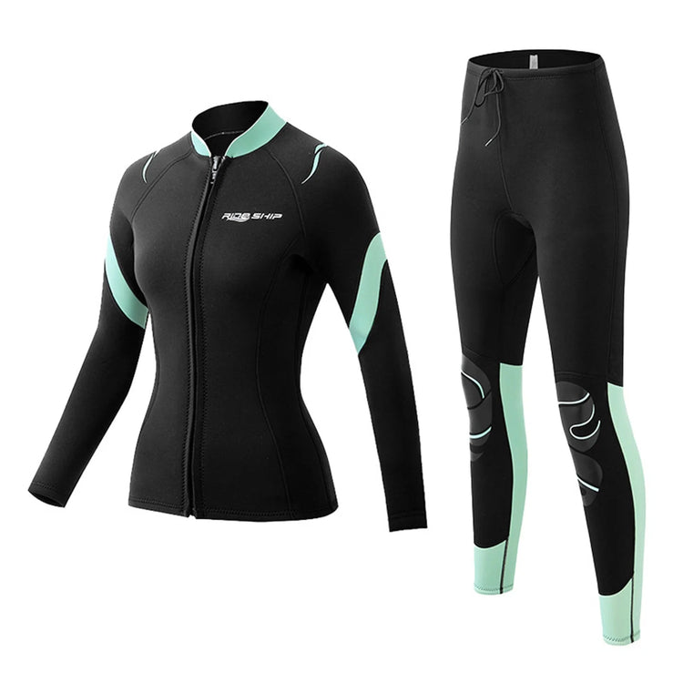 Split Surfing Diving Suit Long Sleeve Sun Protection Women&